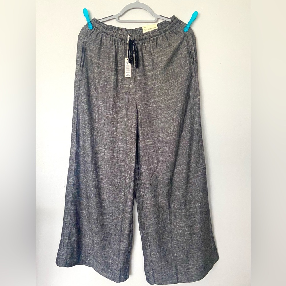 Max Studio Women’s L Elastic Gray Wide-Leg Pants
